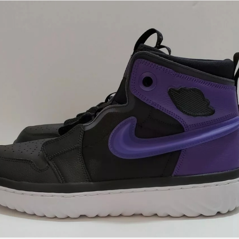 Nike Air Jordan 1 High React Black Purple Shoes